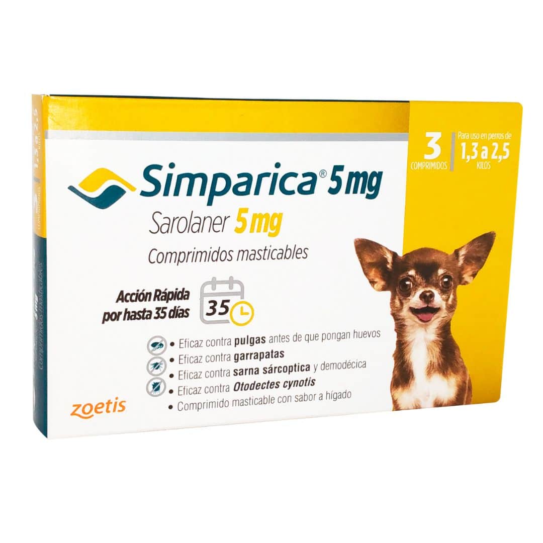 Simparica Rmini 3comp Simparica 1.3 A 2.5Kg 3 Comprimidos GBC - Imagen 1