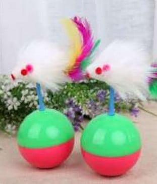 Juguete Porfiado Raton Con Plumas - Imagen 2