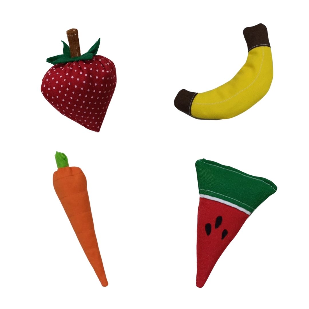 juguete frutas Juguete Olfativo con Menta (banana, frutilla, zanahoria, sandia) ERG - Imagen 1