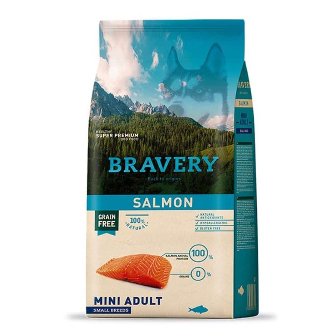 bravery mini adulto salm Bravery Perro Mini Adulto Salmon 2Kg - Imagen 1