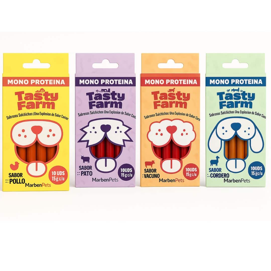 SALCHICHAS PERRO SNACK TASTY SALCHICHAS MONOPROTEICAS PARA PERRO 15GR - Imagen 1