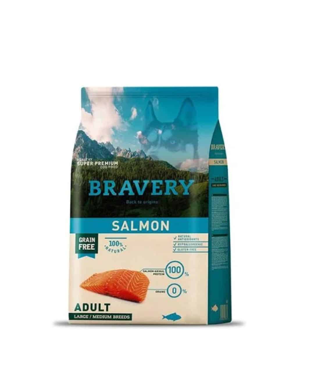 braveryyy BRAVERY SALMON ADULTO LARGE/MEDIUM 4KG - Imagen 1