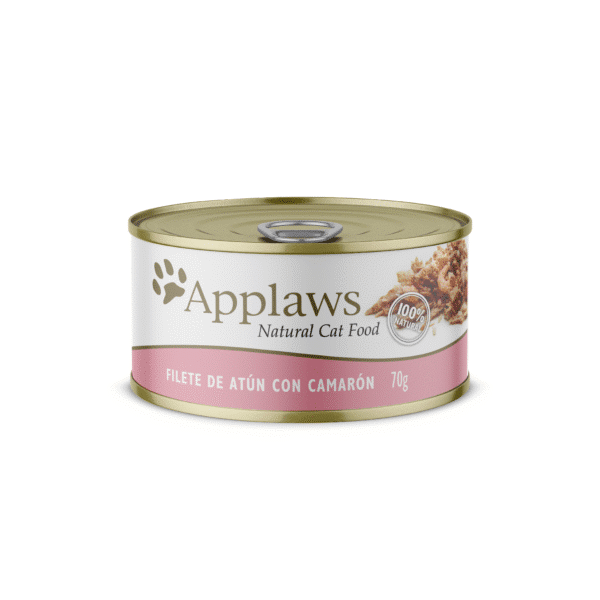 APPLAWS ALIMENTO HUMEDO GATO FILETE DE ATUN-CAMARON CON CALDITO, 70 GR