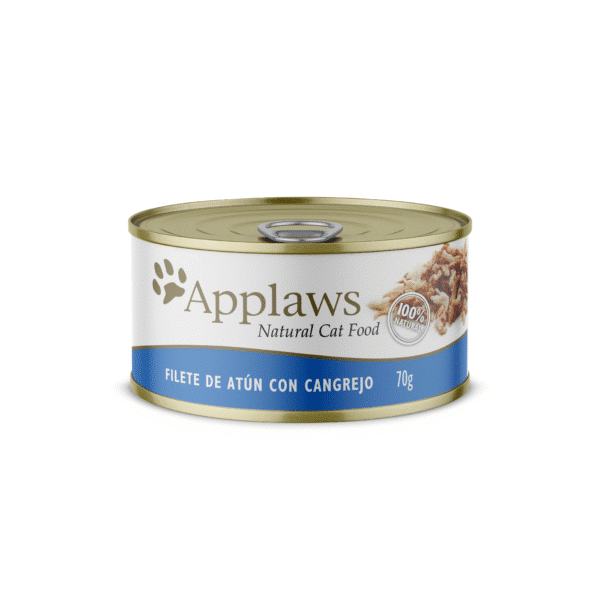 APPLAWS ALIMENTO HUMEDO GATO FILETE DE ATUN-CANGREJO CON CALDITO, 70 GR