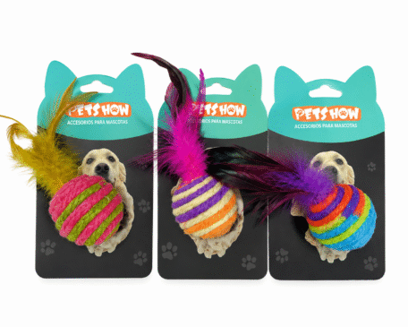 Juguete Pelota con Plumas para Gato