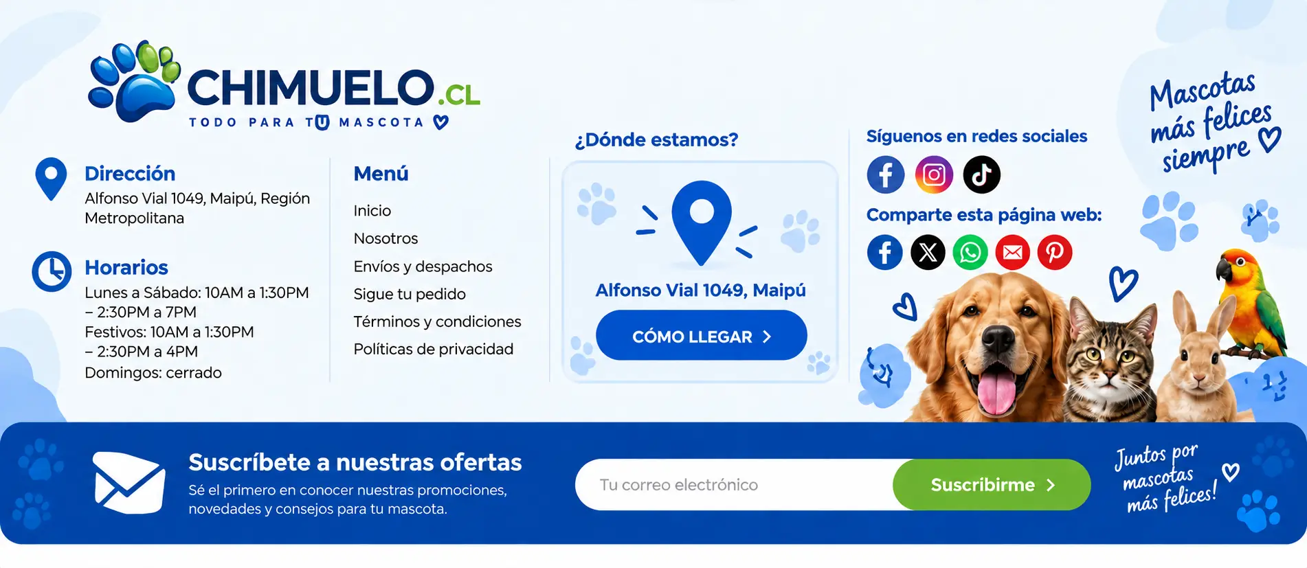 Chimuelo.cl: dirección, horarios, ubicación y enlaces